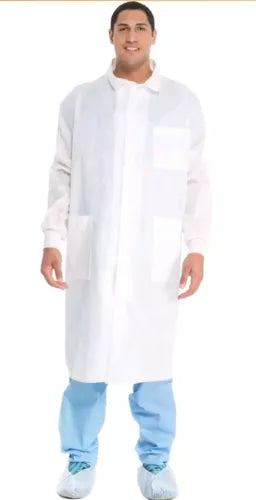 25 Pack Kimtech A8 Lab Coats With Knit Cuffs White Size XL New