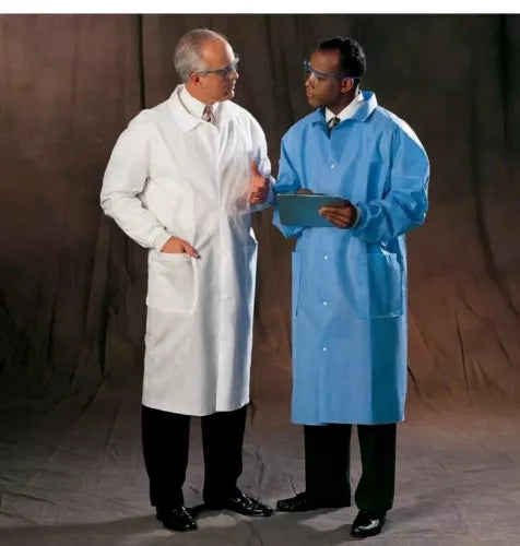 25 Pack Kimtech A8 Lab Coats With Knit Cuffs White Size XL New