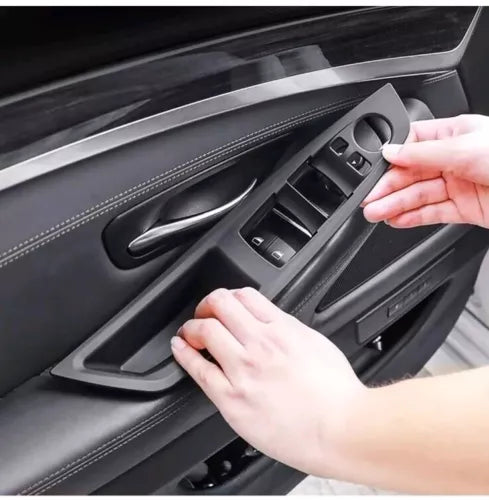 Inner Door Panel Handle Pull Trim Cover For 10-16 BMW 5 Series F10 F11 EOA Black