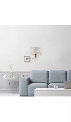 Globe Electric Anderson 1-Light Brushed Steel Plug-In or Hardwire Wall Sconce