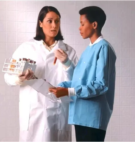 25 Pack Kimtech A8 Lab Coats With Knit Cuffs White Size XL New