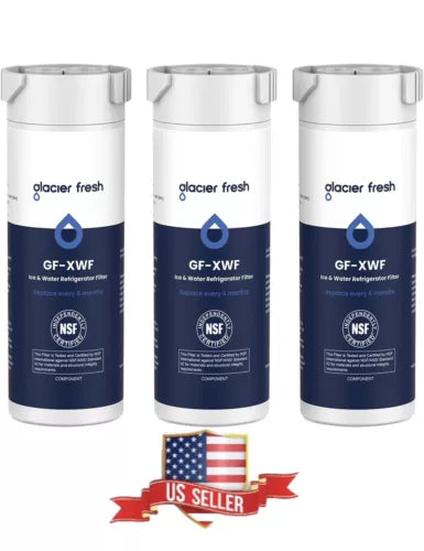 GLACIER FRESH XWF Replacement for GE XWF Refrigerator Water Filter Pack of 3