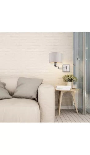 Globe Electric Anderson 1-Light Brushed Steel Plug-In or Hardwire Wall Sconce