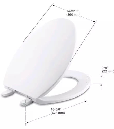 KOHLER K-4774-96 Brevia Elongated Toilet Seat with Quick-Release Hinges OPEN BOX