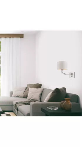 Globe Electric Anderson 1-Light Brushed Steel Plug-In or Hardwire Wall Sconce