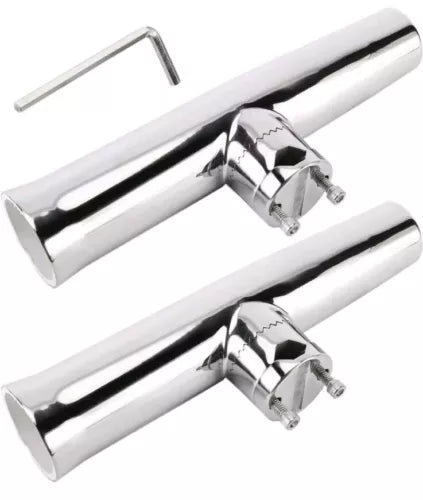 2 Pack Tournament Style Clamp on Fishing Rod Holder for Rails 1" to 1-1/4" Ra...