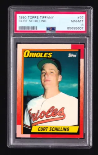 1990 Topps TIFFANY5k Printed Curt Schilling RC Rookie Card PSA 8 #97 Low pop 44