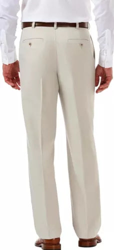 Haggar Cool 18 Pro Classic Fit Flat Front Comfort Stretch Gray Pants Size 38x30