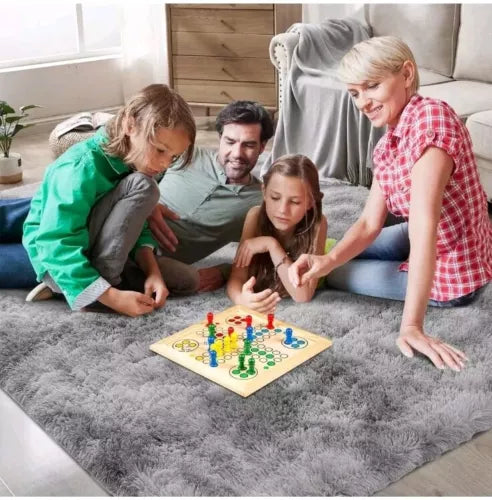 Large Size Shaggy Fluffy Area Rugs Carpets for Living room Bedroom Grey Lantern