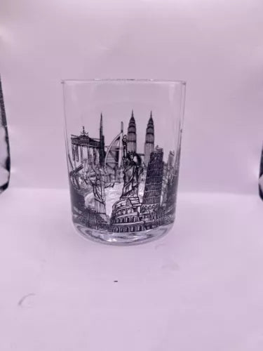 Gnollko Handblown Glass Double Whisky Tumbler World Travel Bourbon Cup 💰💲