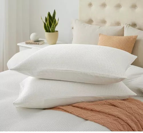 100% Cotton Waffle Weave Duvet Cover Setluxury Bedding Set 3 Pieces Super Softea