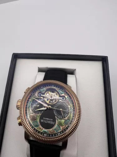 Heritor Aura Vitreous Enamel Semi-Skeleton Dial Men's Watch HR3503 Not Worn ⌚️