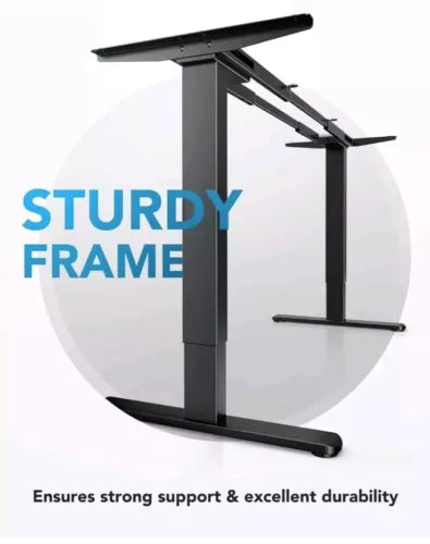 HUANUO 265 lbs Dual Motor Electric Standing Desk Frame, Thick T-Shaped Black