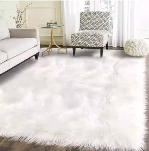 Latepis Faux Fur Sheepskin Area Rugs Soft Shaggy Carpet for Living Room Bedroom