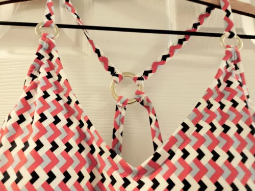 kona sol swimsuit medium Red, White, Blue New Buckle Detail