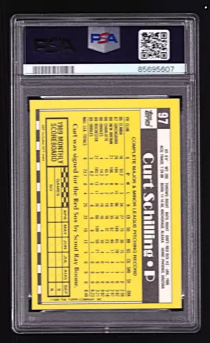1990 Topps TIFFANY5k Printed Curt Schilling RC Rookie Card PSA 8 #97 Low pop 44