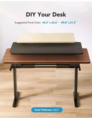 HUANUO 265 lbs Dual Motor Electric Standing Desk Frame, Thick T-Shaped Black