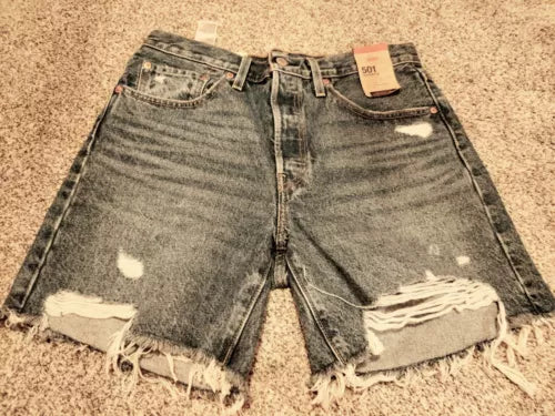 Levis Shorts Womens Size 30 Cut Off High Rise Denim Medium Rinse 501