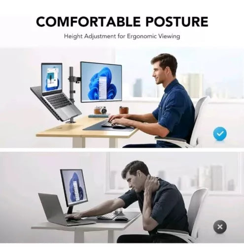 HUANUO Laptop Monitor Mount, Single Monitor Desk Mount Holds 13-32 inch Compu...