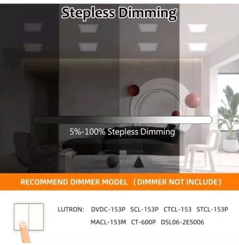 11 Inch Square Recessed Light: 3 Color Temperature & Dimmable 2200 Lumens