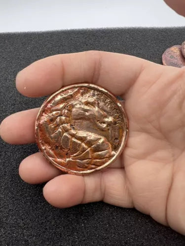 3-4oz Hand Poured & Polished .999 Copper Art Bullion 3D Dragon 🐉 FAST SHIP 🐉