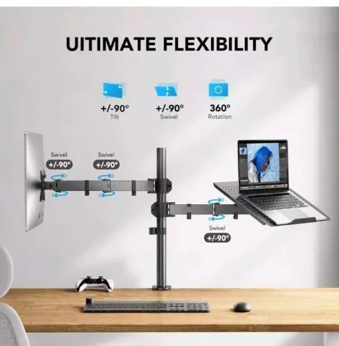 HUANUO Laptop Monitor Mount, Single Monitor Desk Mount Holds 13-32 inch Compu...