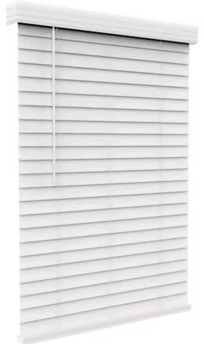 White Cordless Room Darkening 2" Faux Wood Blind for Window 30.5"W x 48"
