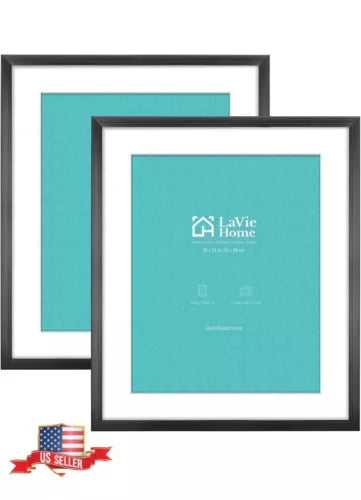 20 X 24 Poster Frame 2 Packs Black, Display Pictures 16X20 with Mat or 20X24 wit