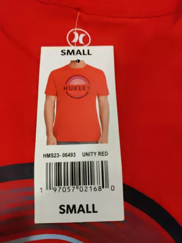 Hurley Men's Short Sleeve Graphic Cotton T-Shirt Unity Red Size New Large