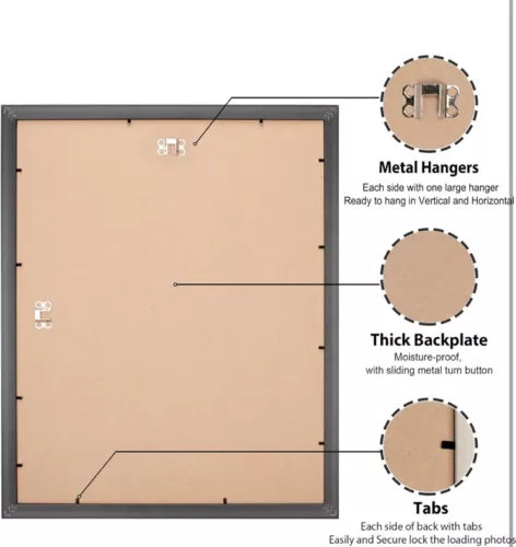 20 X 24 Poster Frame 2 Packs Black, Display Pictures 16X20 with Mat or 20X24 wit