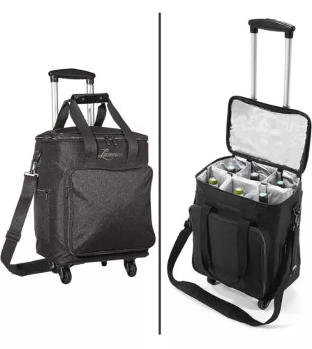 Lazenne Wine Bag for Travel 6 Bottles Bag/Carrier/Luggage with Removable Divider