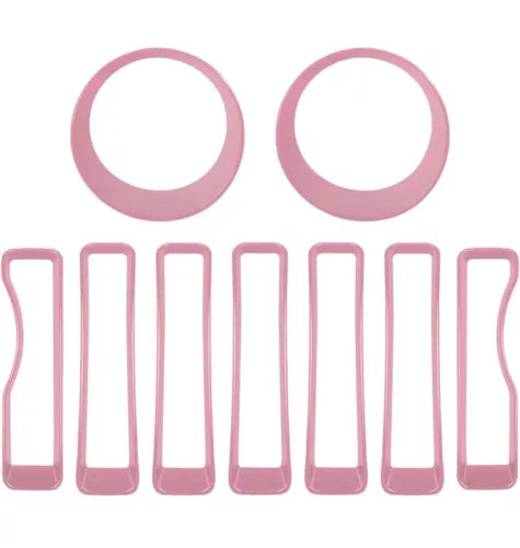 Front Mesh Grille Grill Insert Headlight Cover Jeep Wrangler JL JLU 18-22 Pink