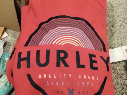 Hurley Men's Short Sleeve Graphic Cotton T-Shirt Unity Red Size New Medium