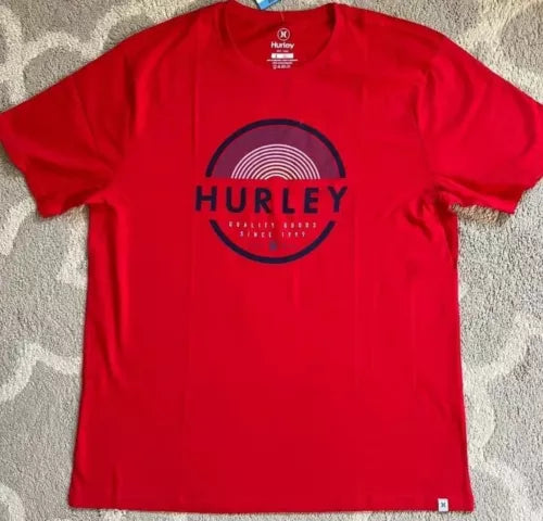 Hurley Men's Short Sleeve Graphic Cotton T-Shirt Unity Red Size New Small