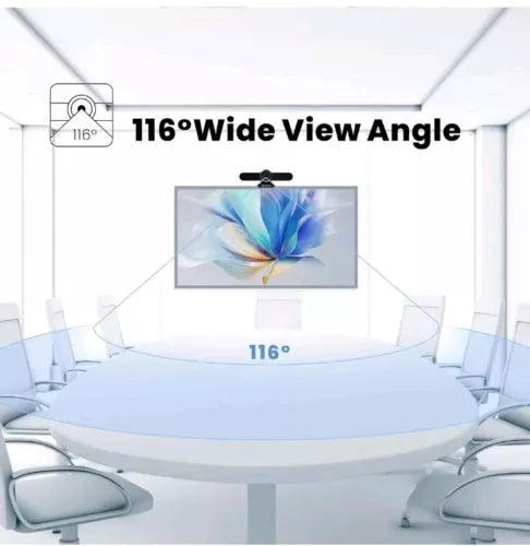Wide Angle Webcam with Microphone and Speaker, Conference Room USB 1080P 60fp...