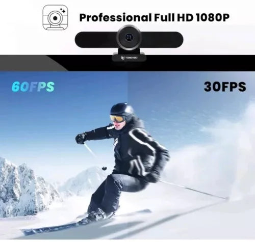 Wide Angle Webcam with Microphone and Speaker, Conference Room USB 1080P 60fp...