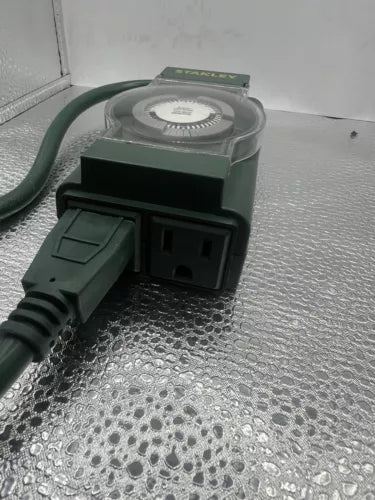 2-Stanley TimeIt Outdoor Twin 2-Outlet Grounded Mechanical 24 Hour Timer New