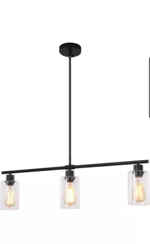 Kitchen Island Lighting Glass Chandelier Fixture Gold Black Pendant Light Foyer