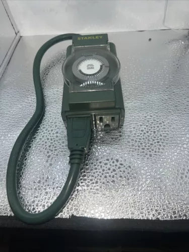 2-Stanley TimeIt Outdoor Twin 2-Outlet Grounded Mechanical 24 Hour Timer New