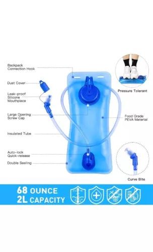 Hydration Pack Lightweight Running Hiking Backpack with 2 Liter Water Bladder