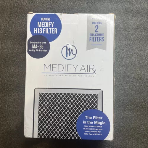 Genuine Medify H13 True Hepa Filter Compatible w/MA-25 Medi Air Purifier 2pk NEW