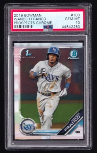 2019 BOWMAN CHROME 1ST PROSPECT #100 PSA 10 WANDER FRANCO Rookie RC FAST SHIP