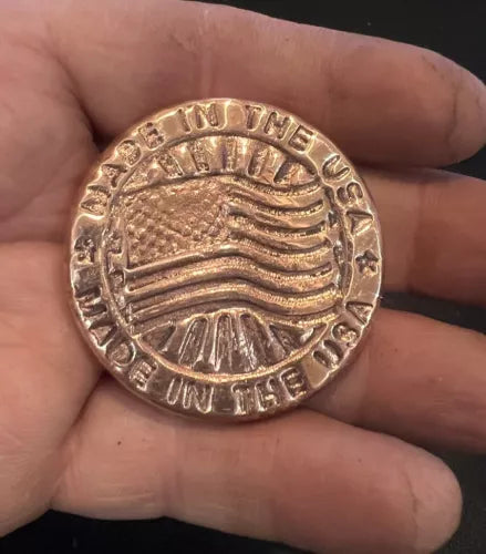 4-5oz Hand Poured & Polished .999 Copper Art Bullion Coin Made In USA 🇺🇸🇺🇸
