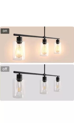 Kitchen Island Lighting Glass Chandelier Fixture Gold Black Pendant Light Foyer