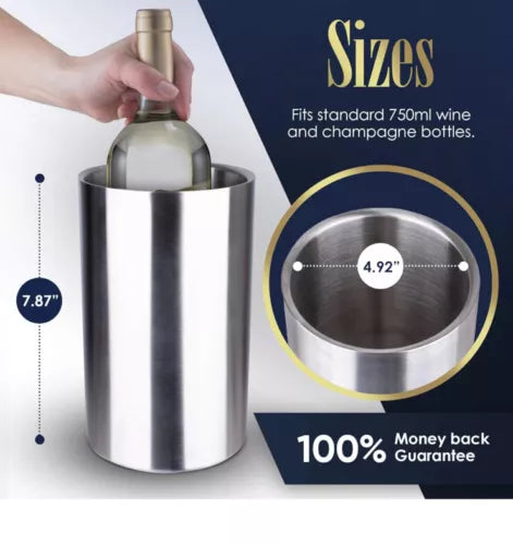 Wine Chiller Bucket-No Ice Wine Bucket for Single Bottle. White Wine Bottle Chil