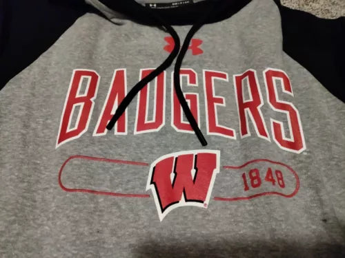 Wisconsin Badgers Under Armour Hoodie Red Men’s Size Small College Coldgear