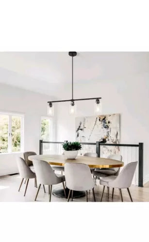 Kitchen Island Lighting Glass Chandelier Fixture Gold Black Pendant Light Foyer