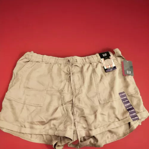 GAP Women's Lyocell Drawstring Pull-On Tencel Short Tan XXL Soft Cozy