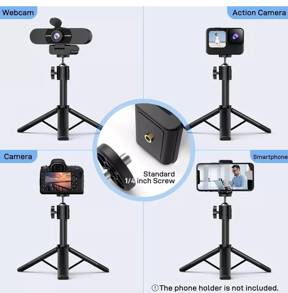 C960 Webcam with Tripod, 1080p with Microphone, Adjustable Height Mini Tripod...