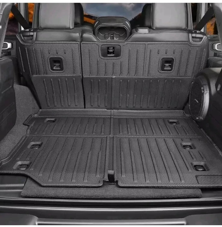 CARESA Floor Mats Cargo Liner Seat Back Cover for 2018-2024 Jeep Wrangler JL Acc